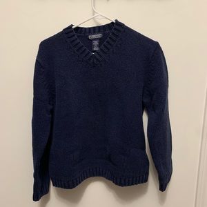**Lands End Navy V-neck Sweater